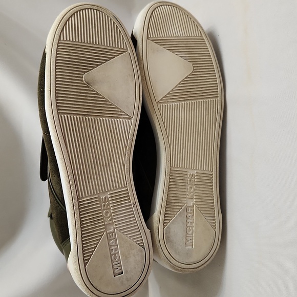 Michael Michael Kors Addie High-top Leather Olive Gold Sneakers (W Size 7.5) - Picture 15 of 16